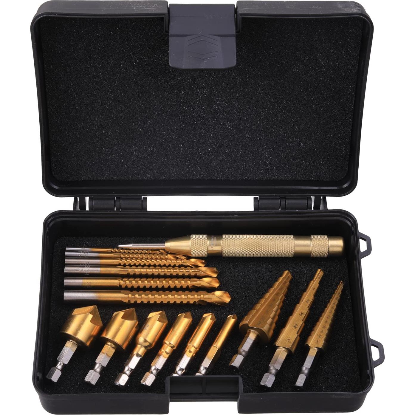 Juego de Brocas de Avellanado 16 Piezas WENHUALI con Estuche