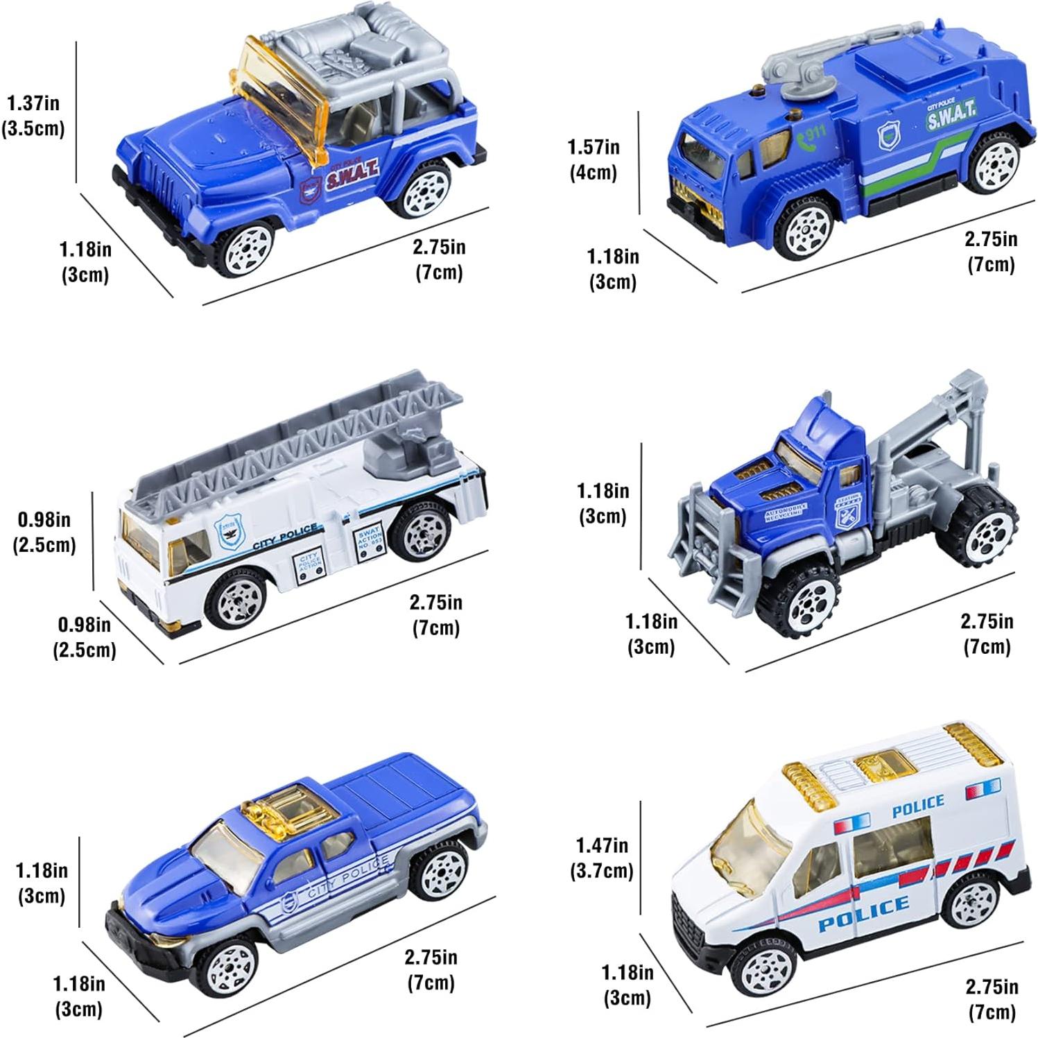 Conjunto 6 Vehículos Mini de Metal BenRich 1:64 Azul