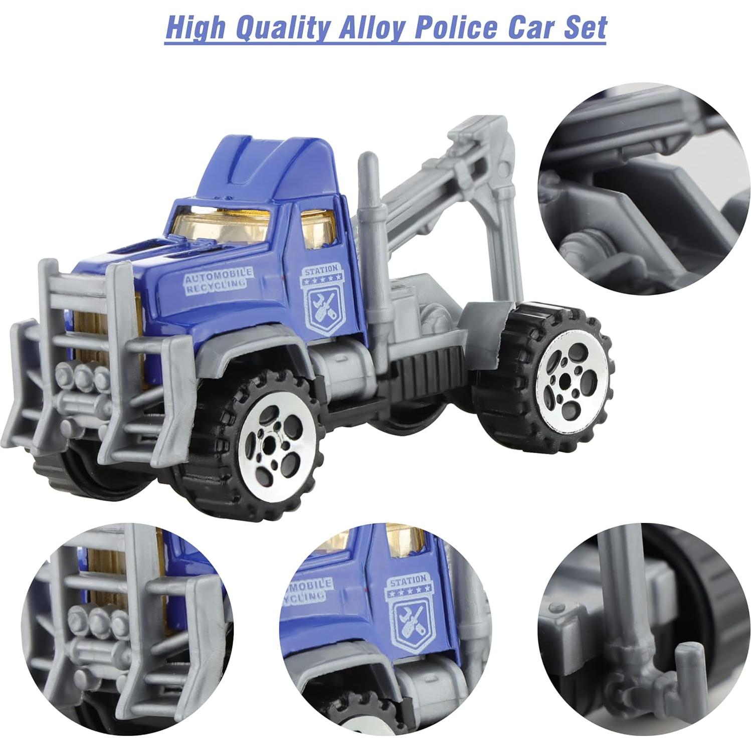 Conjunto 6 Vehículos Mini de Metal BenRich 1:64 Azul