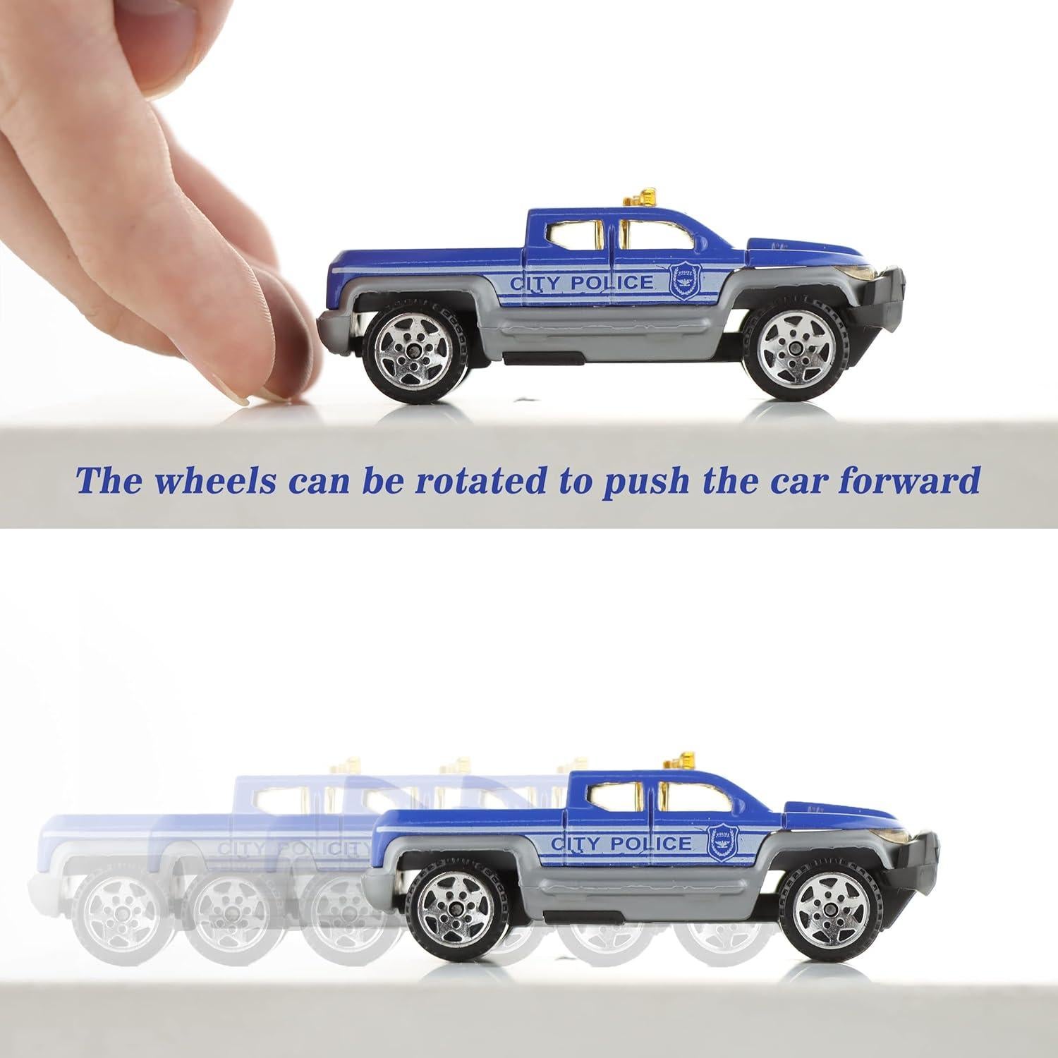 Conjunto 6 Vehículos Mini de Metal BenRich 1:64 Azul