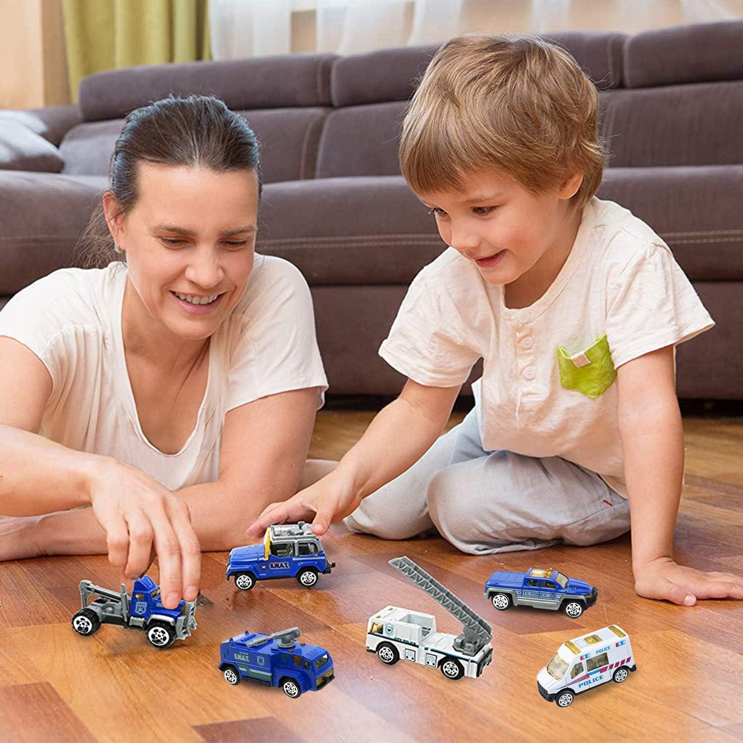 Conjunto 6 Vehículos Mini de Metal BenRich 1:64 Azul