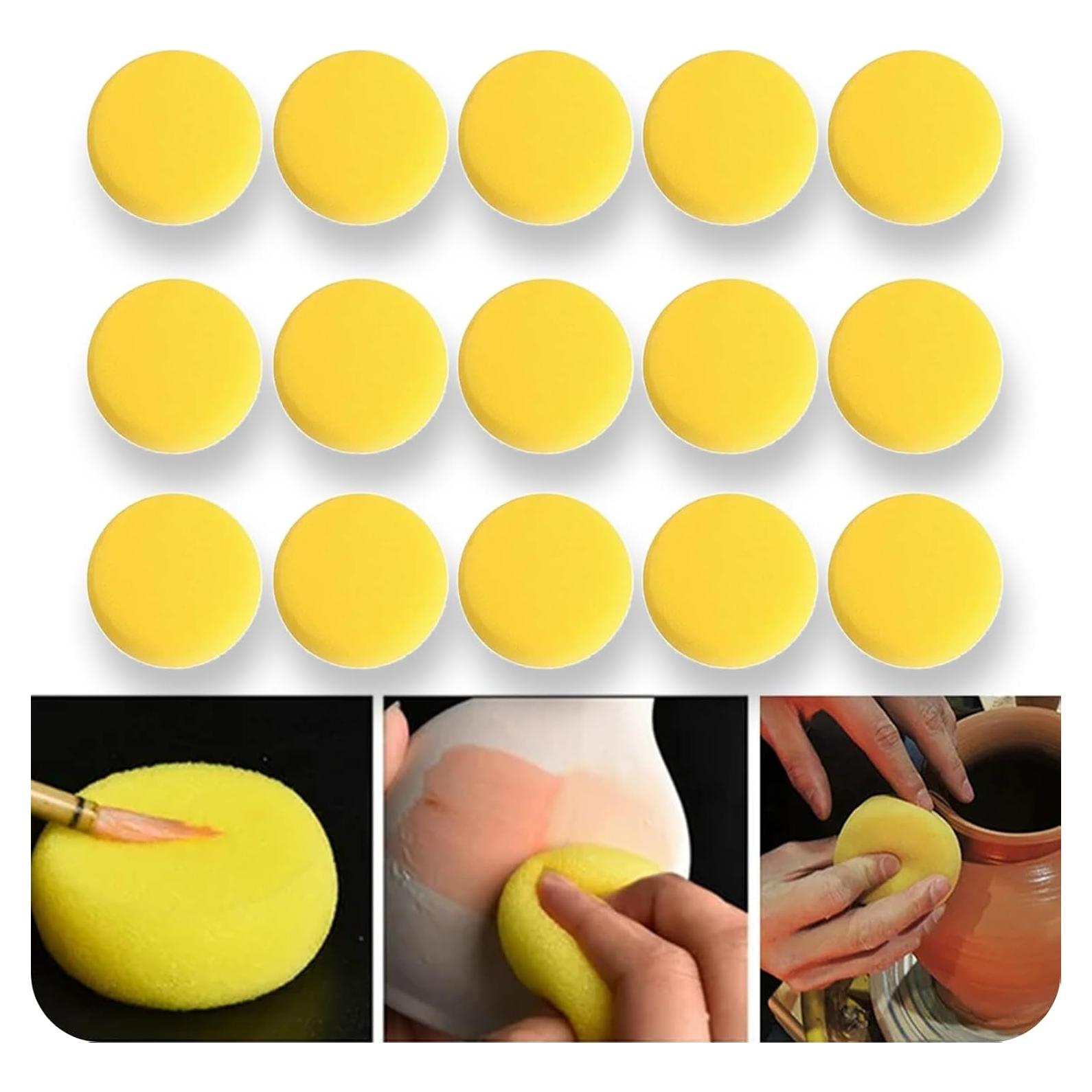 15 Esponjas de Cerámica Rokkuon para Pintura y Arcilla