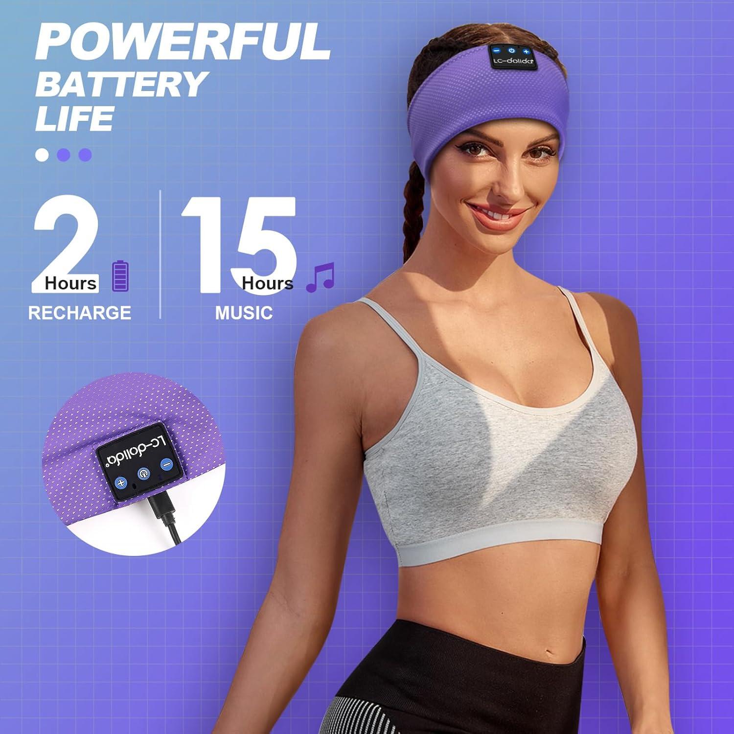 Auriculares Bluetooth 5.4 LC-dolida Diadema para Dormir Púrpura