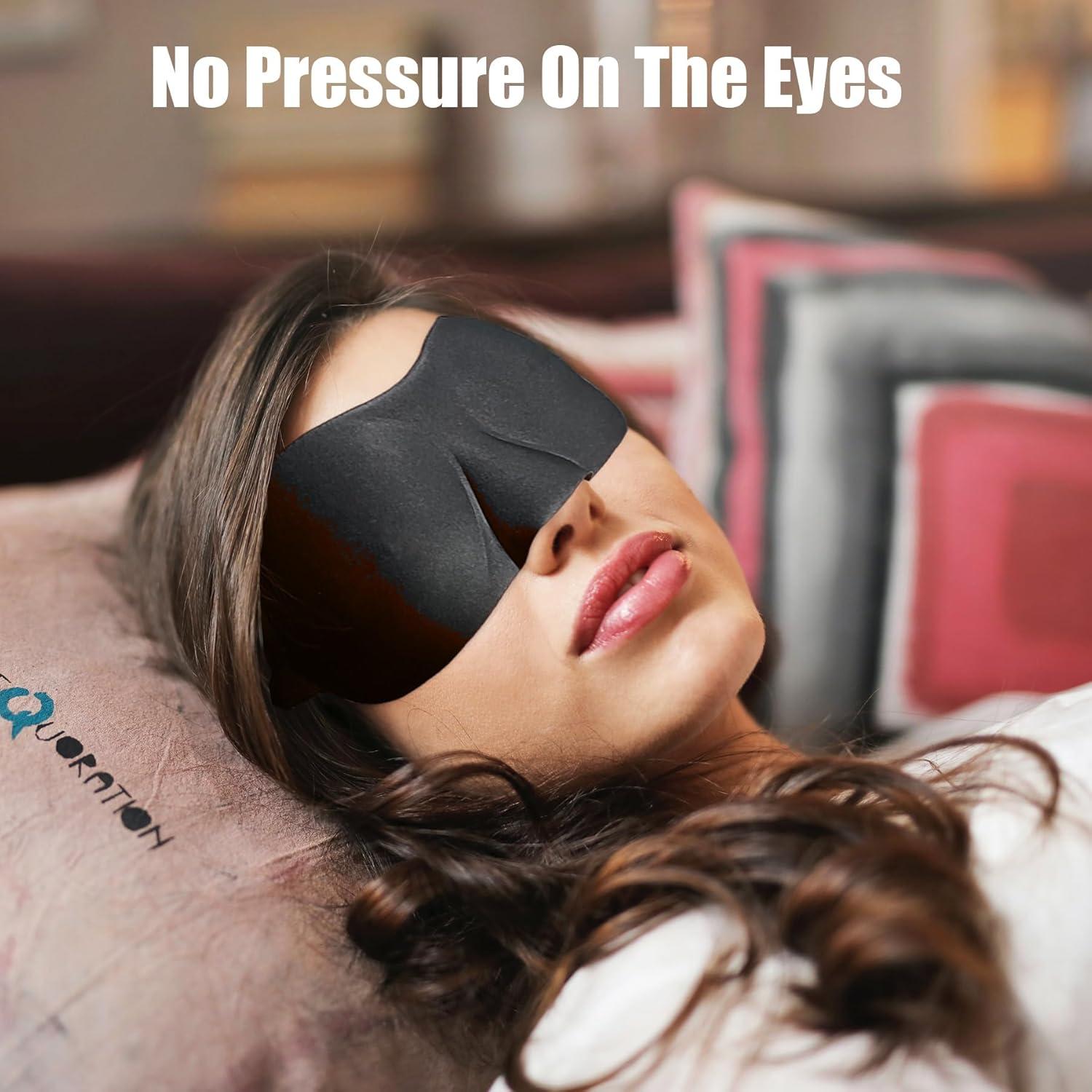 Paquete de 3 Máscaras para Dormir XQIGI 100% Bloqueo de Luz