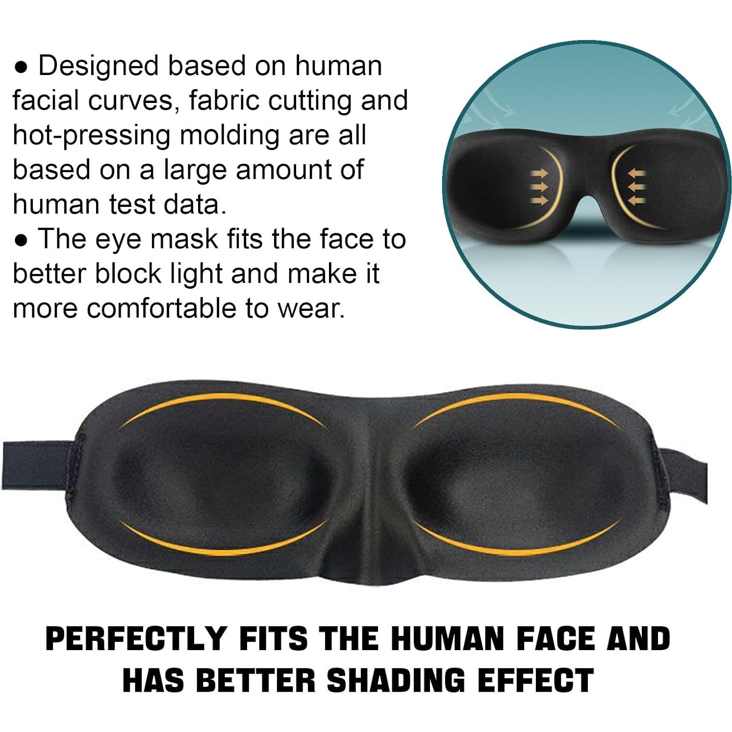 Paquete de 3 Máscaras para Dormir XQIGI 100% Bloqueo de Luz