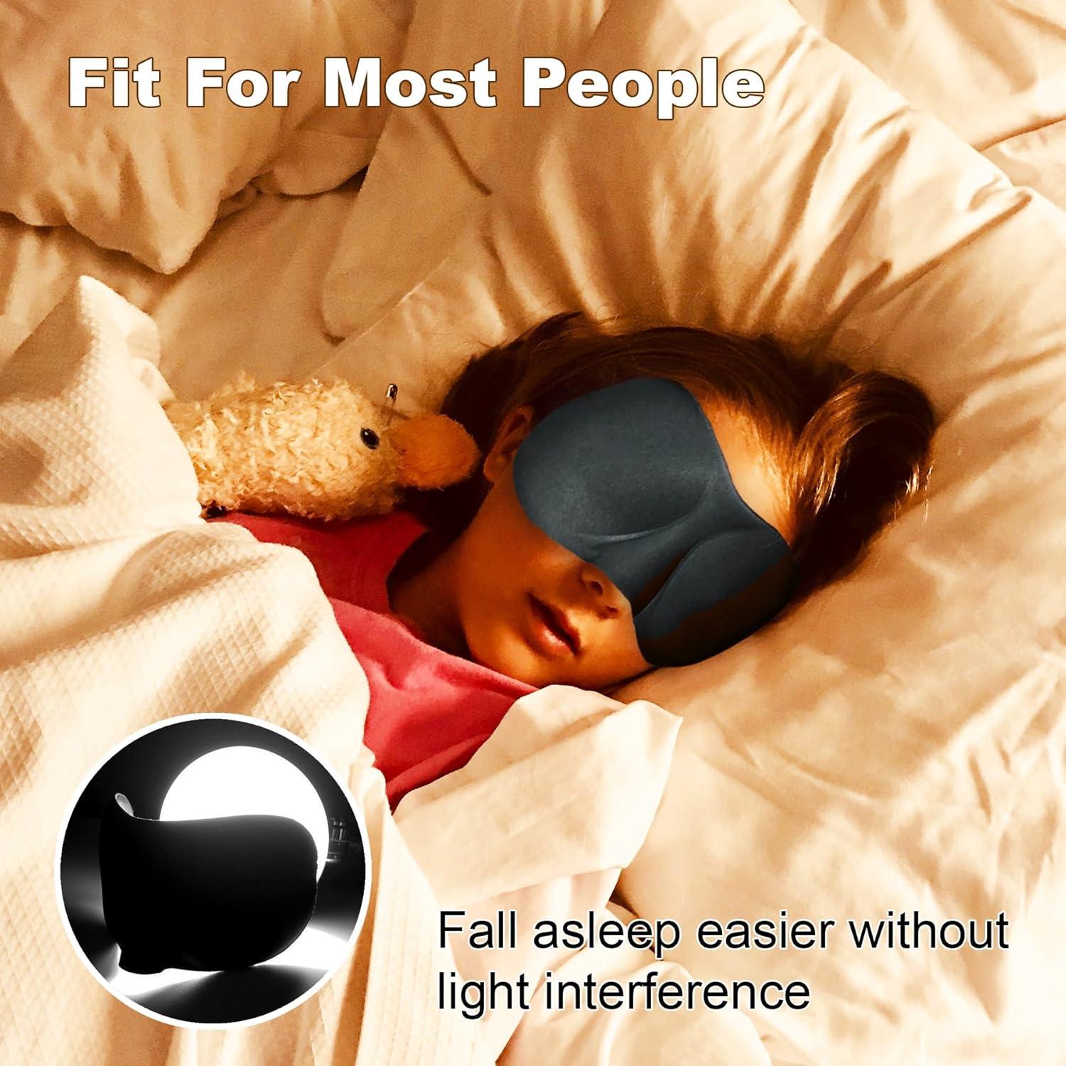 Paquete de 3 Máscaras para Dormir XQIGI 100% Bloqueo de Luz