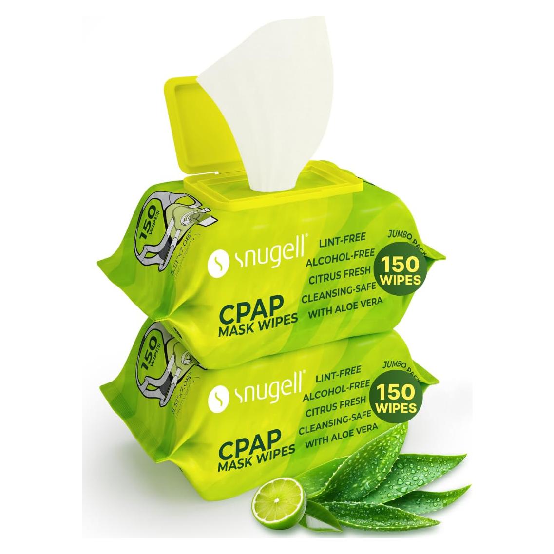 Toallitas CPAP Snugell 150 Unidades con Aroma a Cítricos