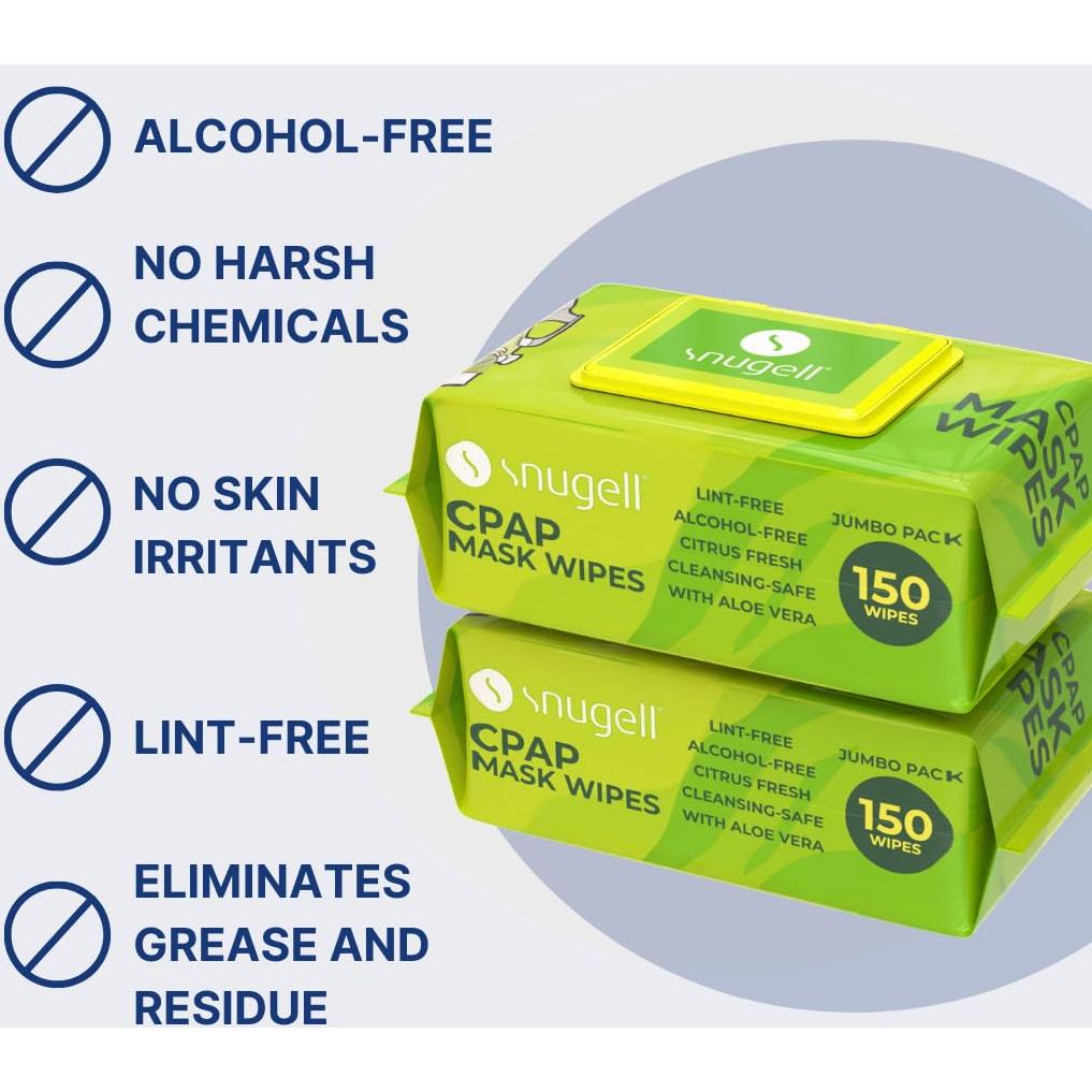 Toallitas CPAP Snugell 150 Unidades con Aroma a Cítricos