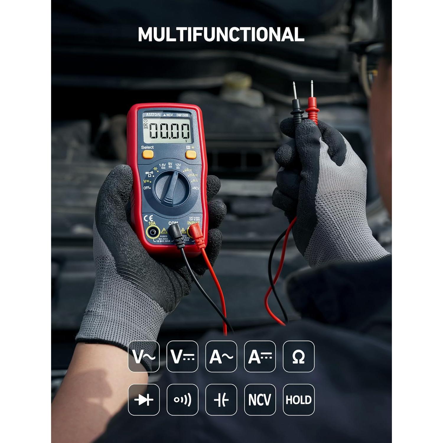 Multímetro Digital AstroAI ASIDM130B, Mide Voltaje y Más