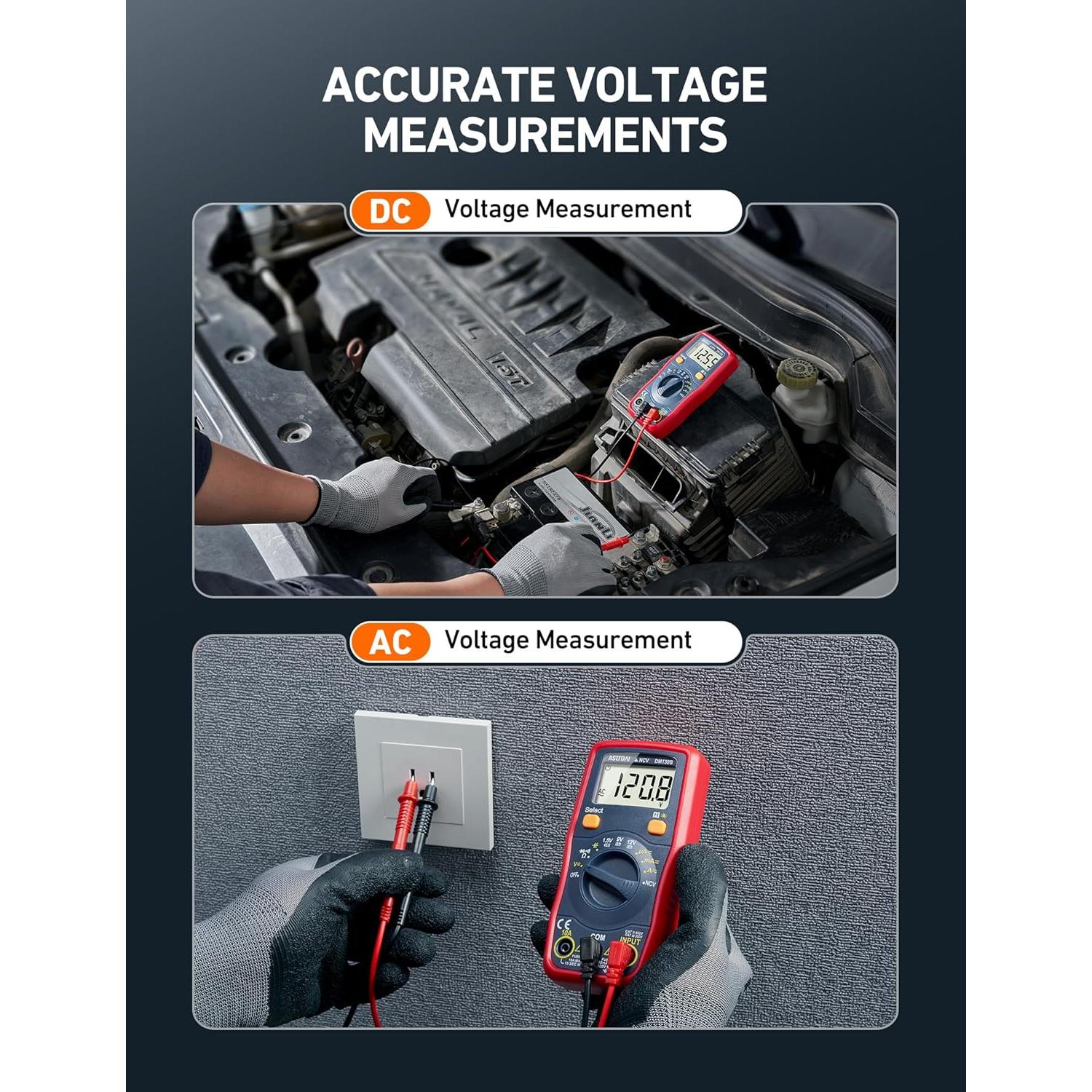 Multímetro Digital AstroAI ASIDM130B, Mide Voltaje y Más