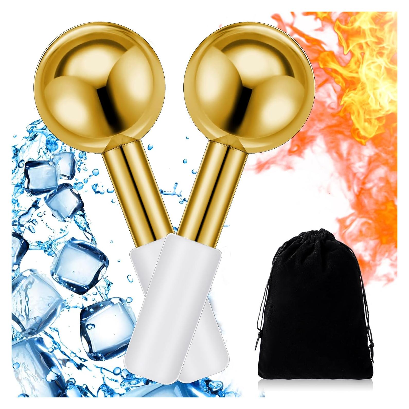 Baderke 2 Esferas de Hielo Facial Acero Inoxidable 14 cm