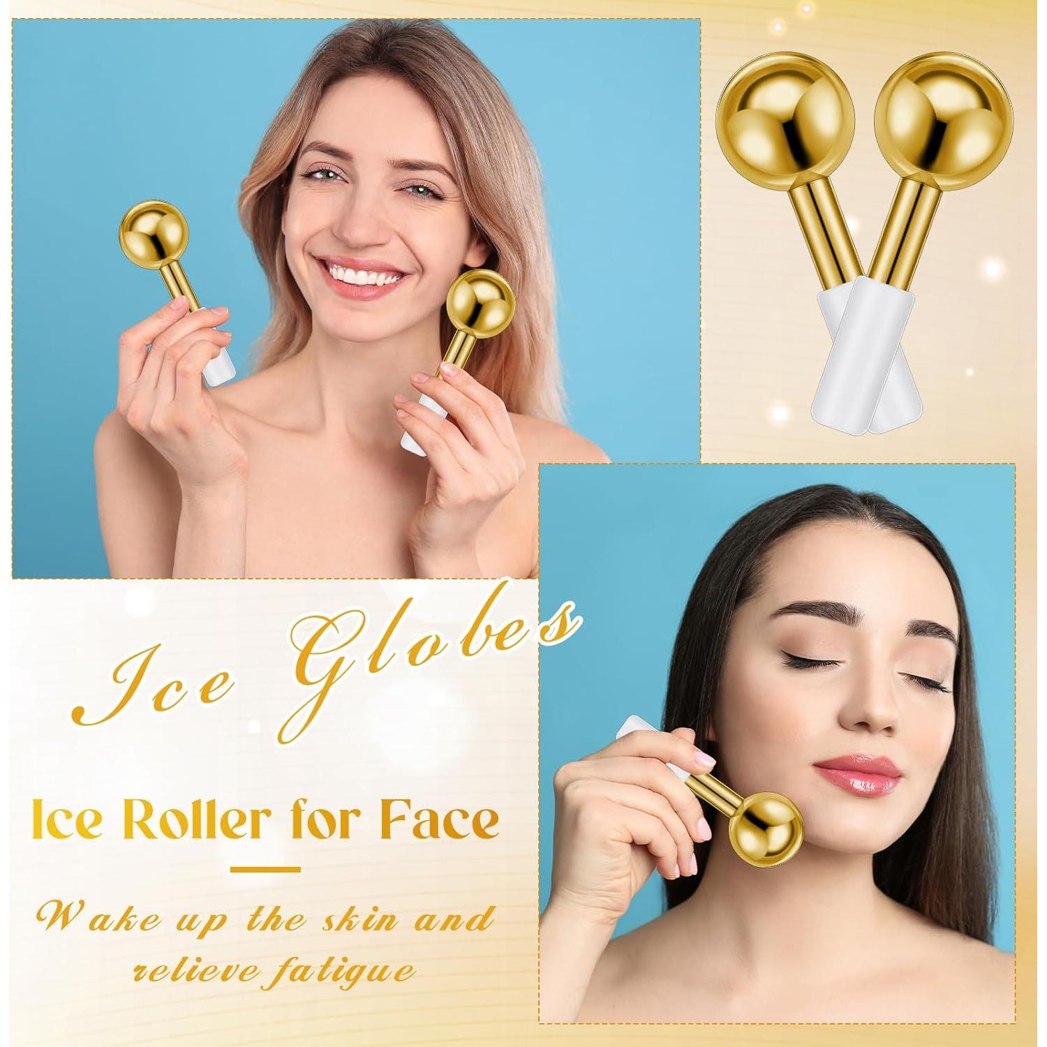 Baderke 2 Esferas de Hielo Facial Acero Inoxidable 14 cm