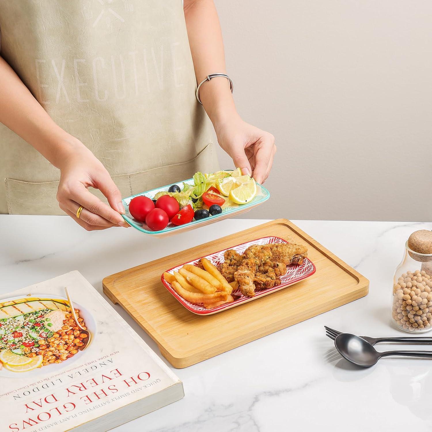 Platos Rectangulares Selamica 18 cm Set de 6 Cerámica Colorida