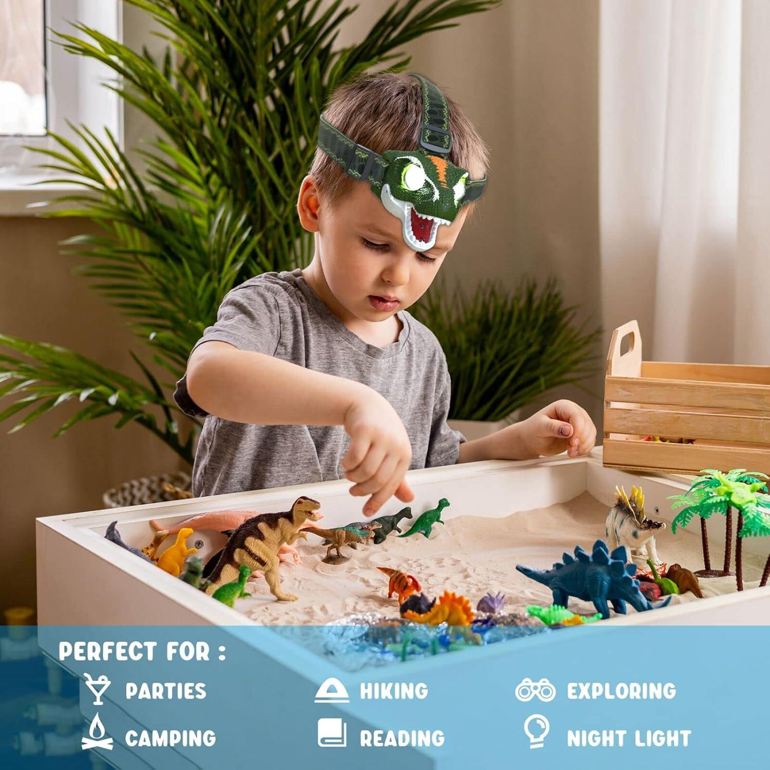 Linterna Frontal LED COSOOS para Niños Dinosaurio 97g