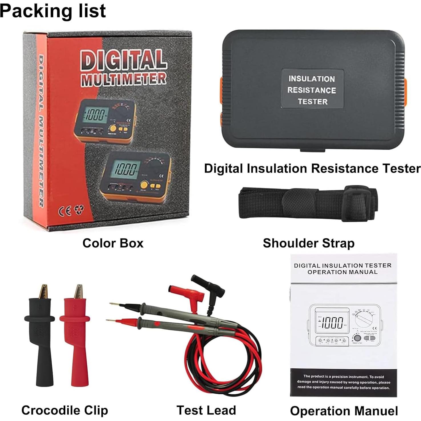 Probador de Aislamiento Digital JUNLIXN VC60B+ 250/500/1000V