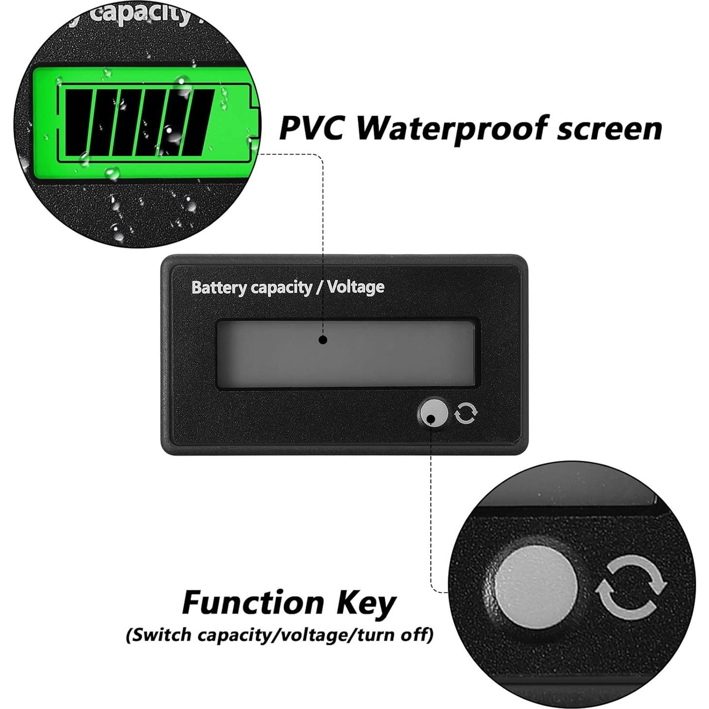 Medidor de Batería Frienda 12V a 84V con Alarma Verde