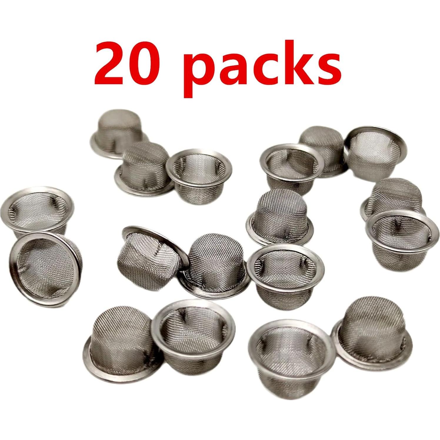 20 Pantallas de Acero Inoxidable 1.27 cm con Caja de Almacenamiento