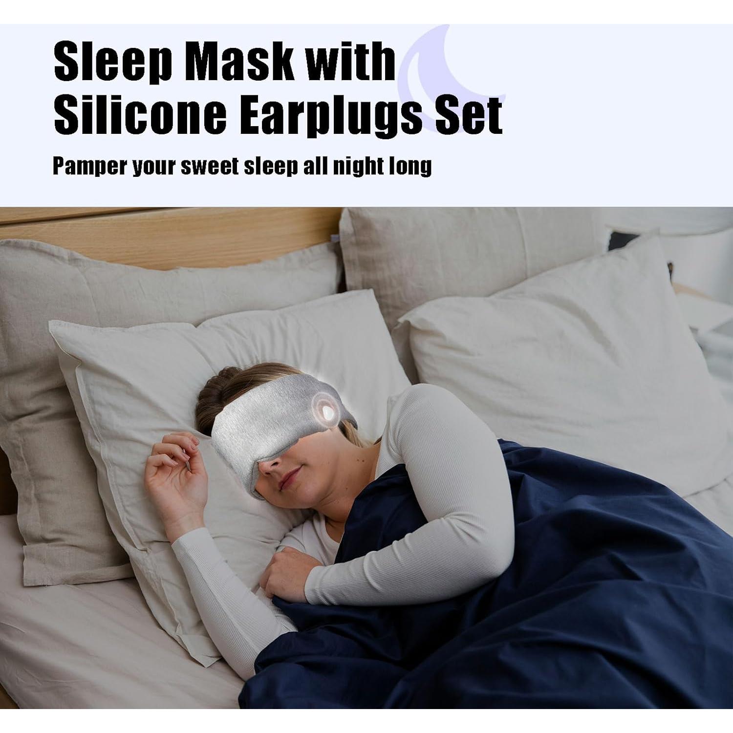 Set de Máscara para Dormir y Tapones de Oídos Hopomer - Negro