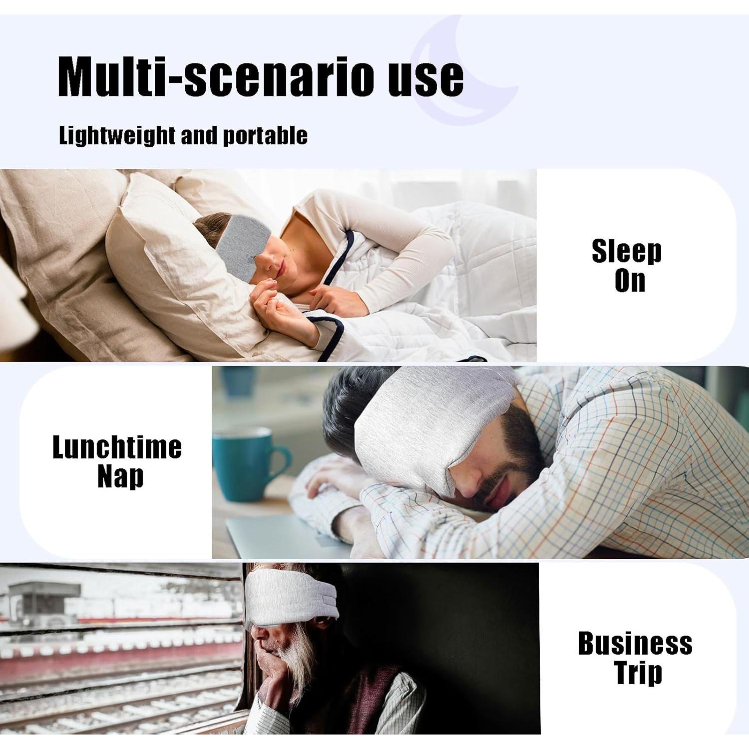 Set de Máscara para Dormir y Tapones de Oídos Hopomer - Negro