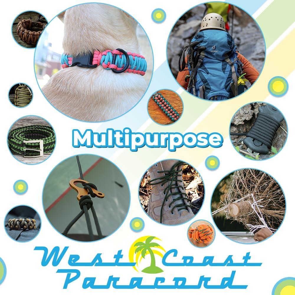 Cuerda Paracord 550 de 15.24 m - Paracord de la Costa Oeste