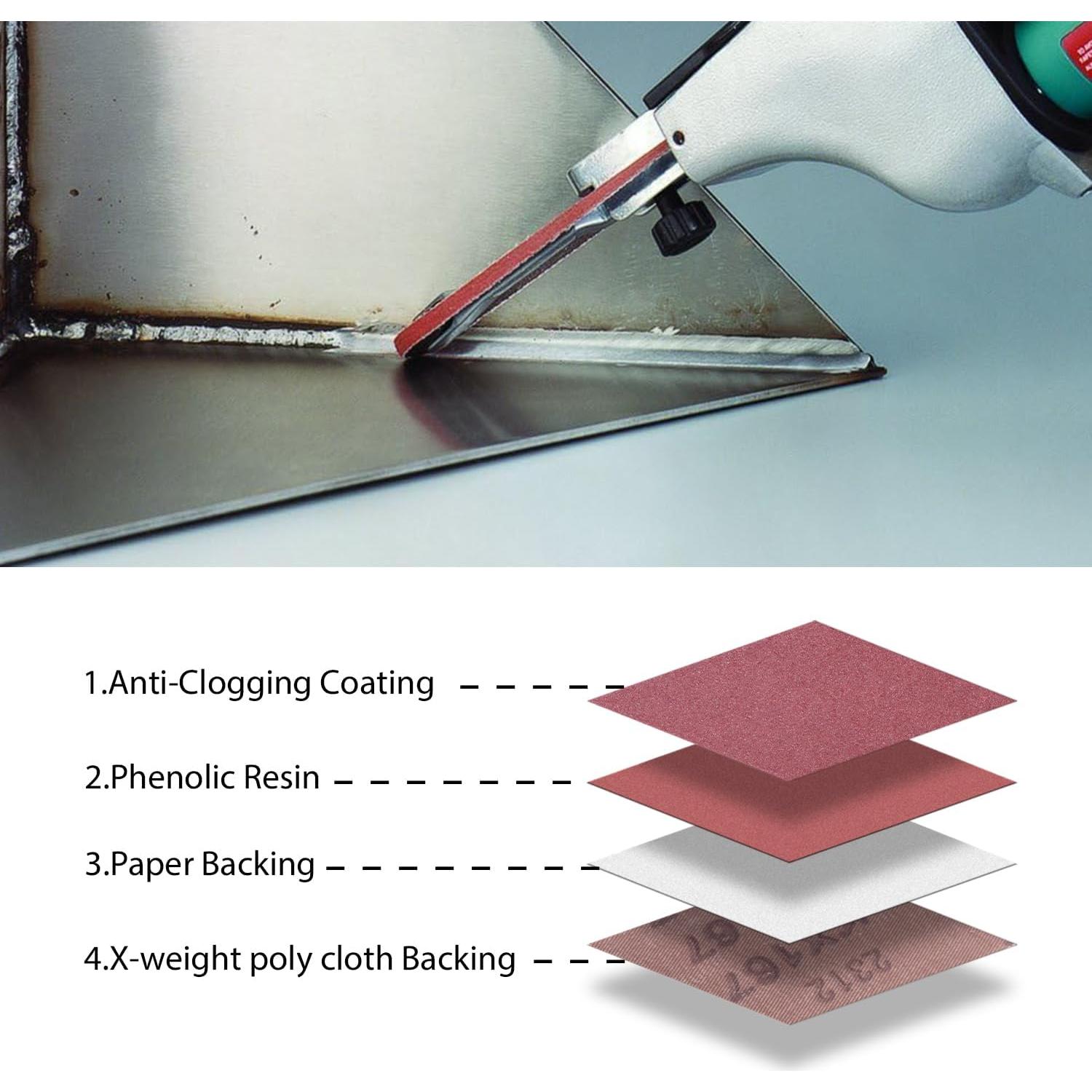 Cintas de Lijado 1/2" x 18" Taokyid - 42 Piezas, 40-400 Granos