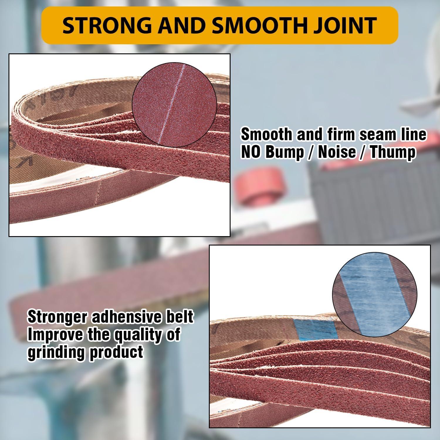 Cintas de Lijado 1/2" x 18" Taokyid - 42 Piezas, 40-400 Granos