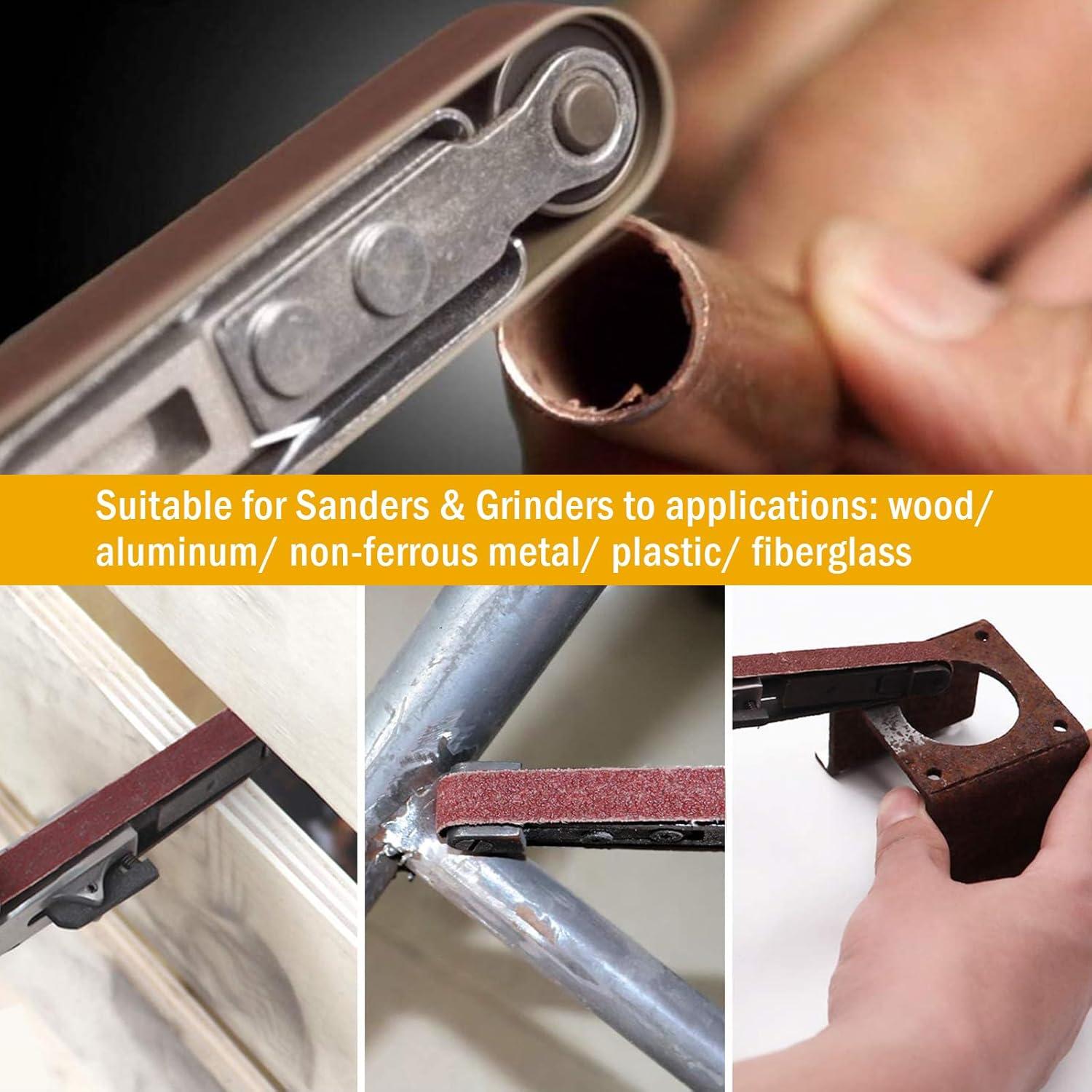 Cintas de Lijado 1/2" x 18" Taokyid - 42 Piezas, 40-400 Granos