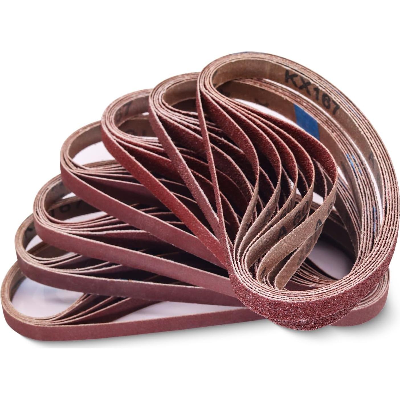 Cintas de Lijado 1/2" x 18" Taokyid - 42 Piezas, 40-400 Granos