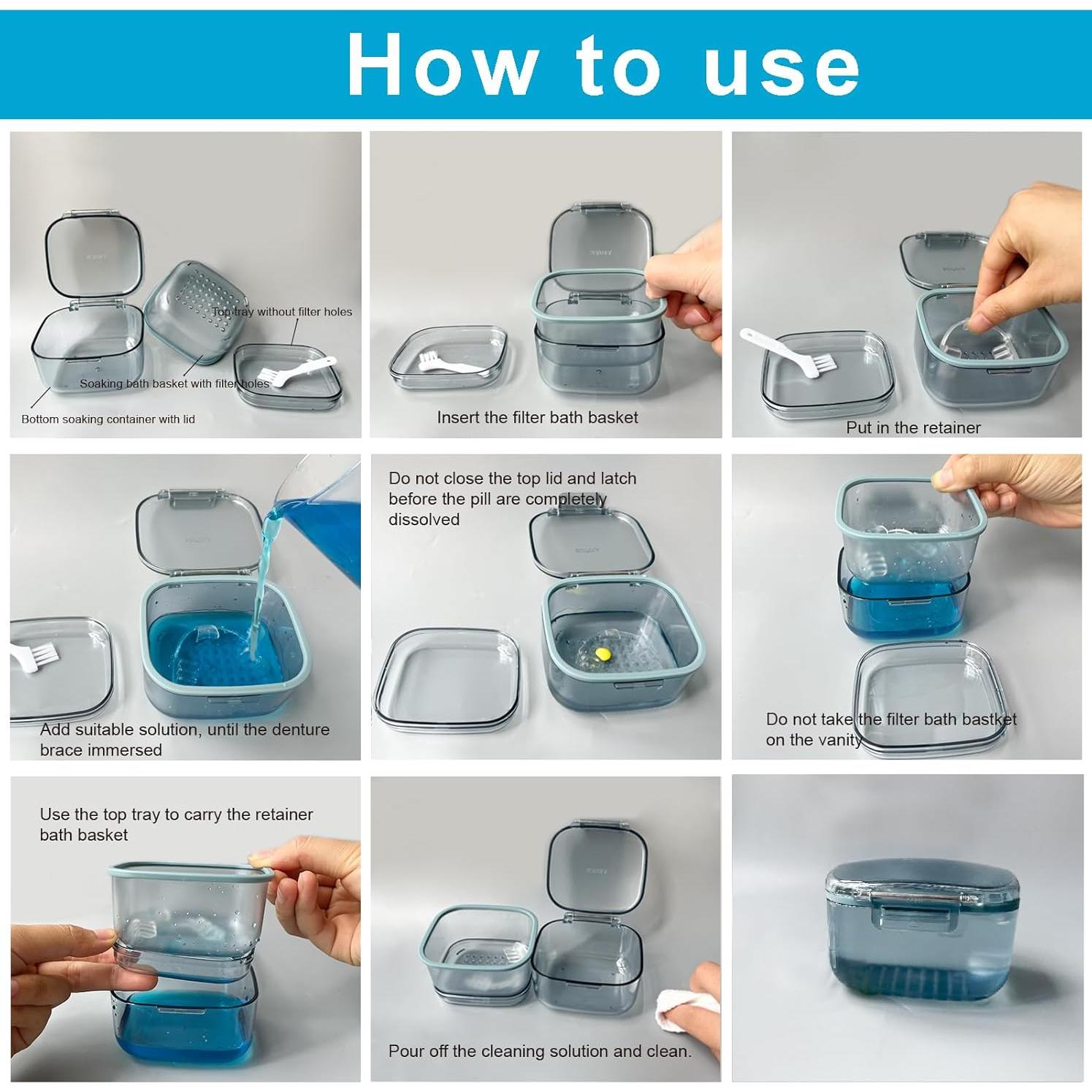 Estuche para Dentaduras Wowotow Azul 8x5.3x8.5cm