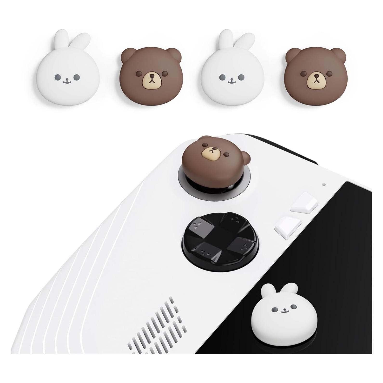 Tapones de Agarre para Pulgares PlayVital ROG Ally - Oso y Conejito