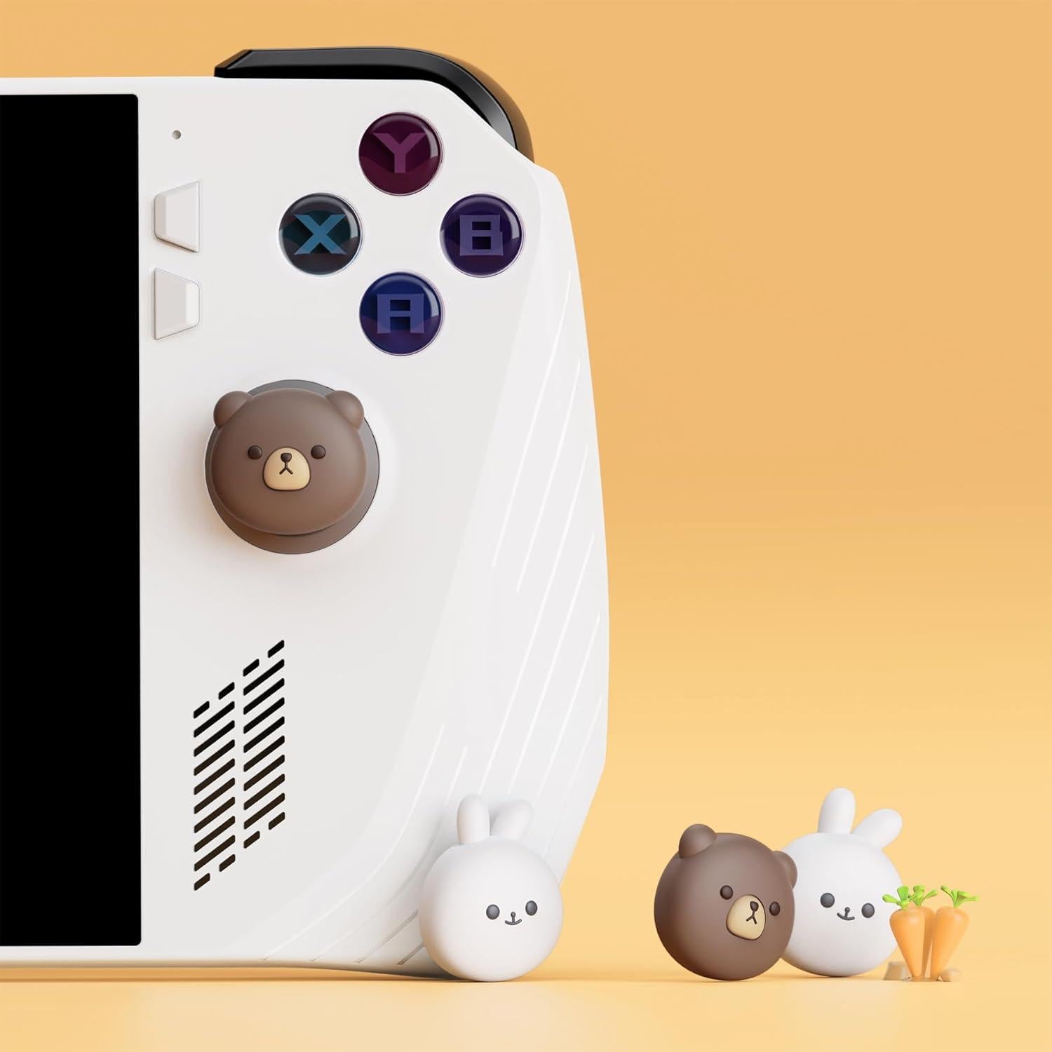 Tapones de Agarre para Pulgares PlayVital ROG Ally - Oso y Conejito