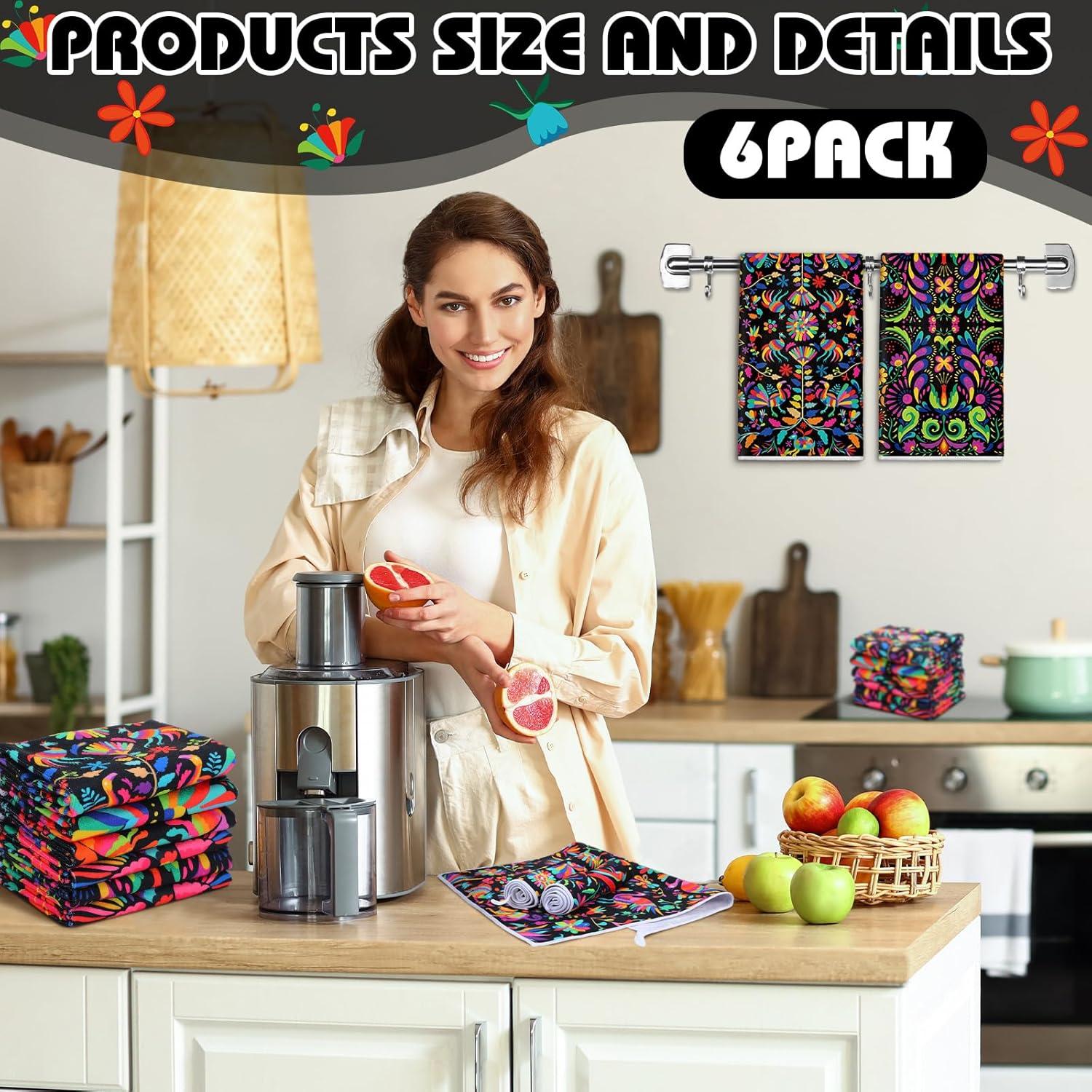 Juego de 6 Toallas de Cocina Breling Microfibra 54x36 cm