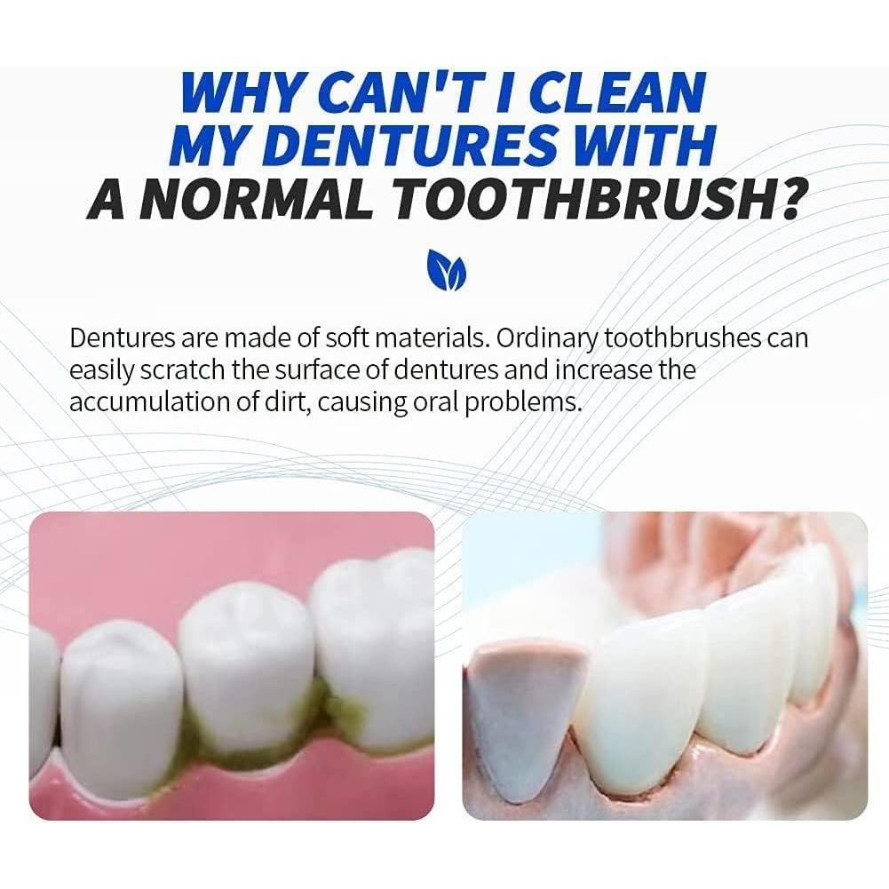 Cepillo de Dentadura Y-Kelin Doble Cabezal 2 Piezas Rojo y Azul