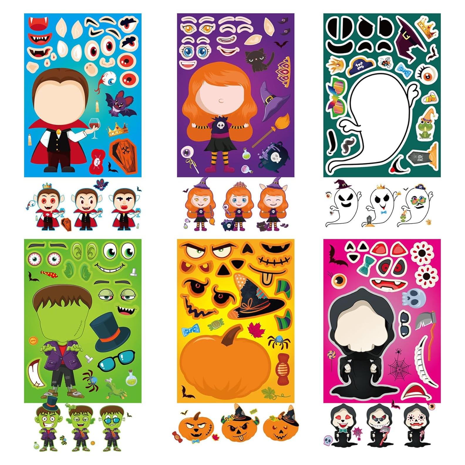 Calcomanías de Halloween Flixoran 24 Hojas para Niños