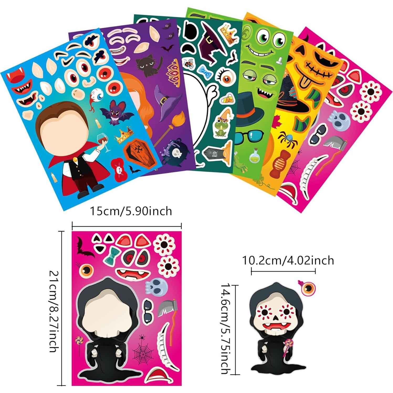 Calcomanías de Halloween Flixoran 24 Hojas para Niños