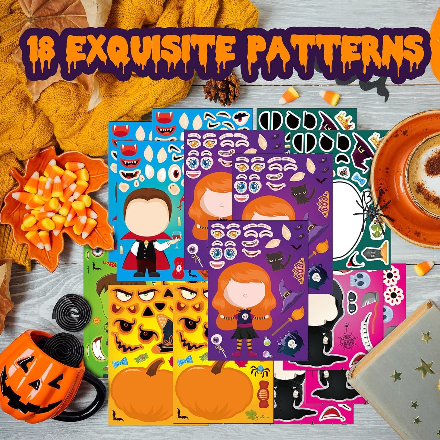 Calcomanías de Halloween Flixoran 24 Hojas para Niños