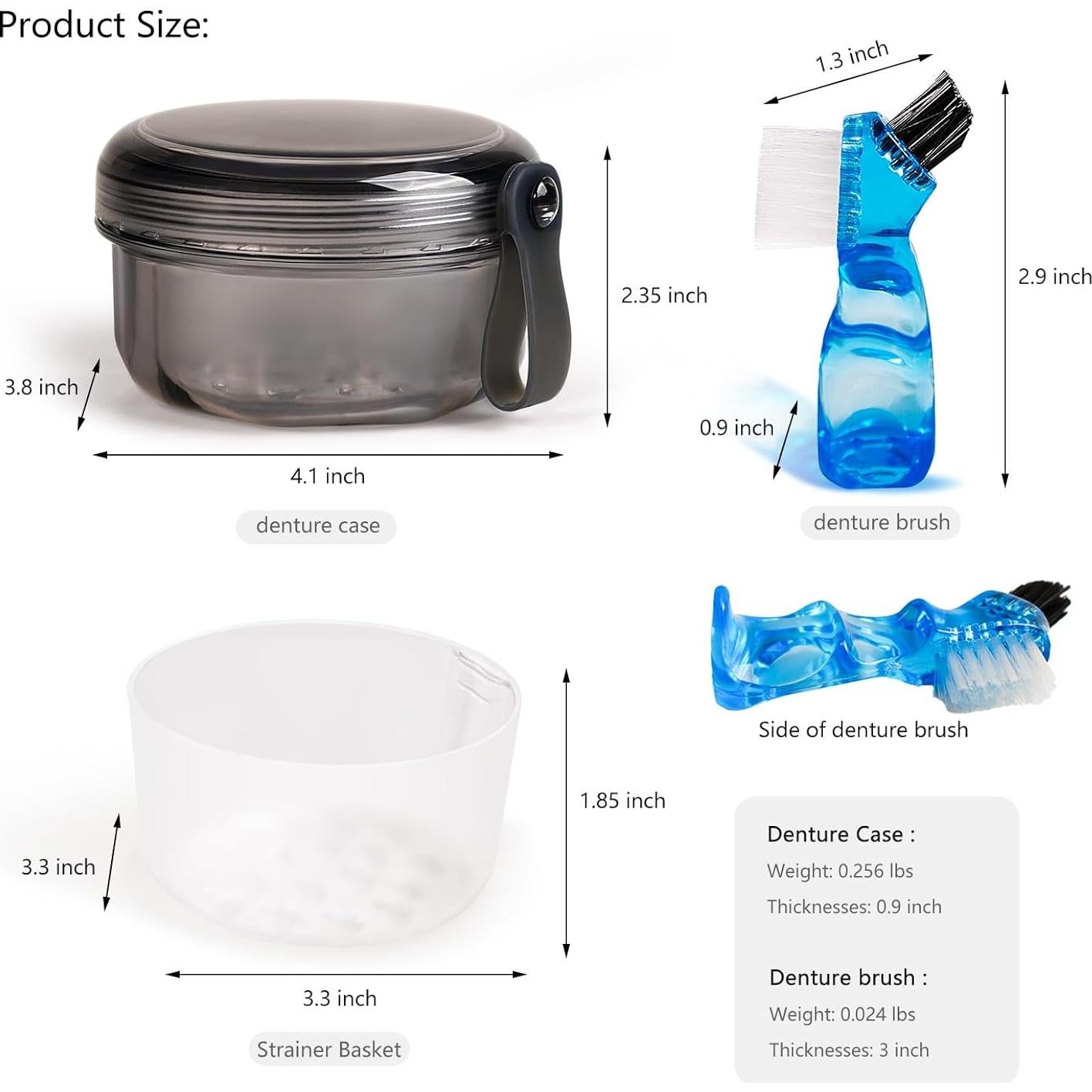 Estuche para Dentaduras Mckkor a Prueba de Fugas - Negro