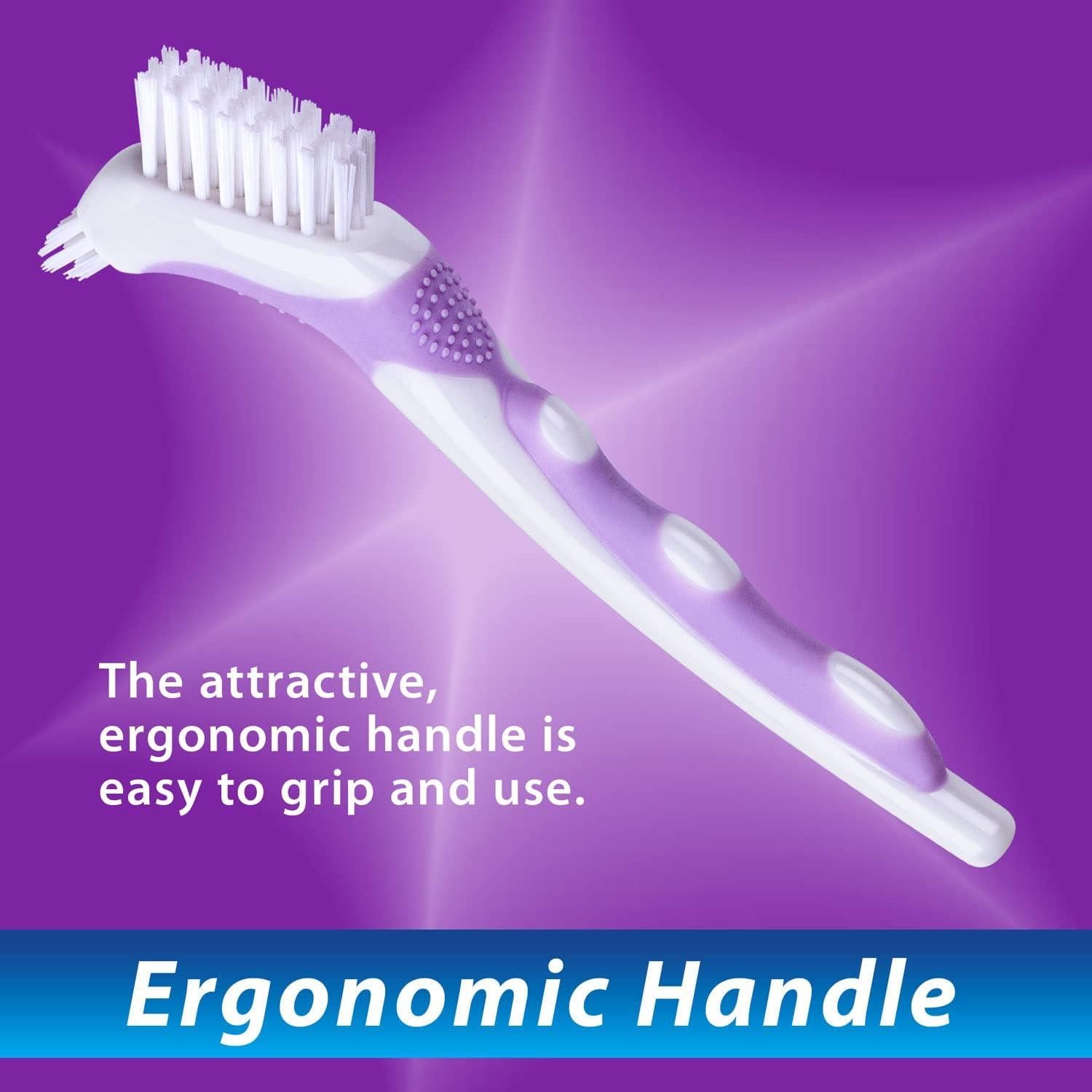 Cepillo para Dentaduras Brightworks 3 Piezas Accion Dual