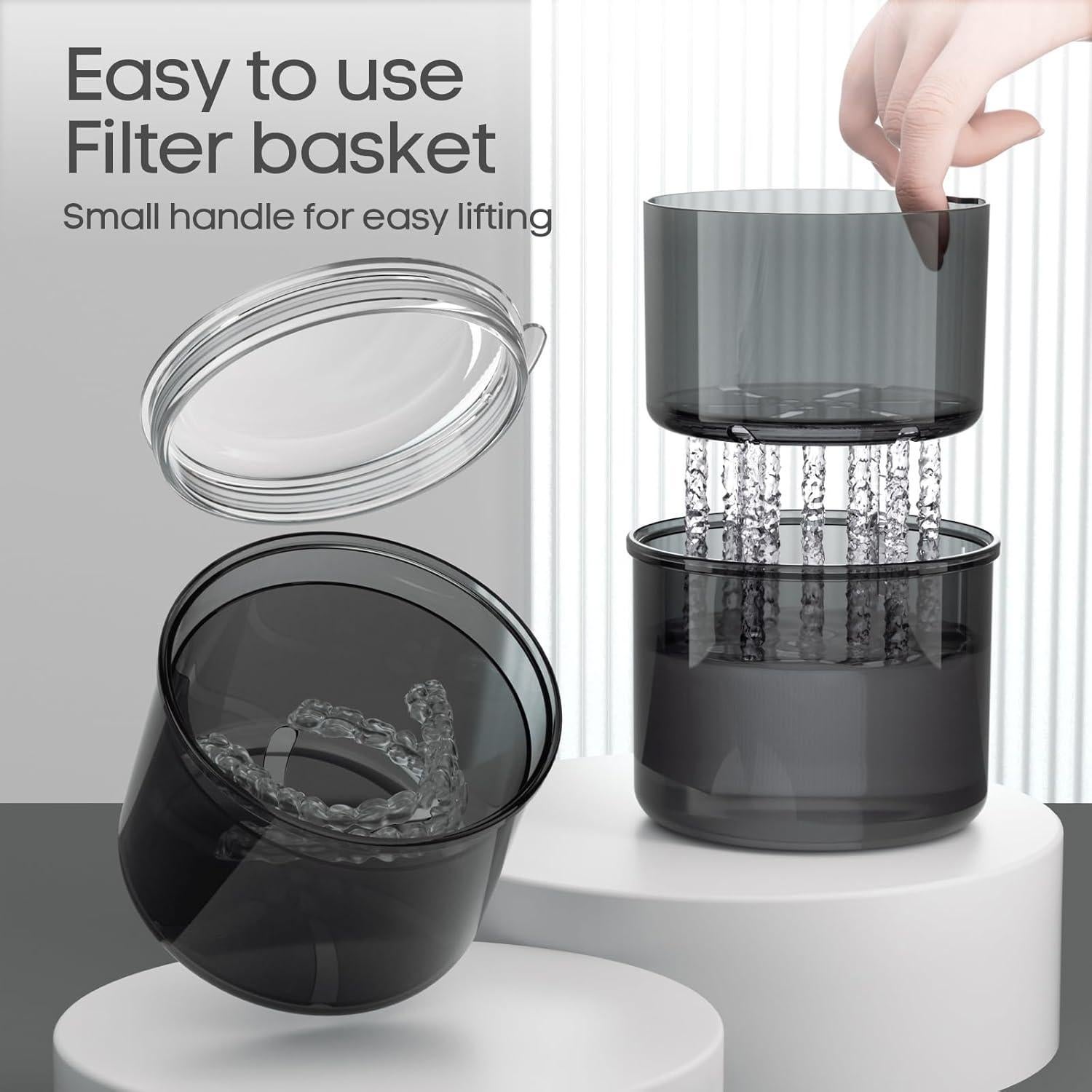 Estuche para Dentaduras HEMILAB Negro 8.89x8.89x7.37 cm