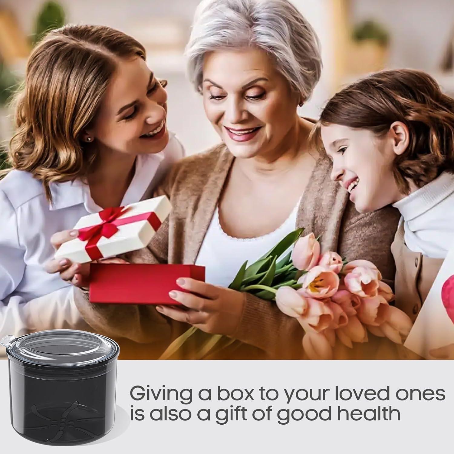 Estuche para Dentaduras HEMILAB Negro 8.89x8.89x7.37 cm