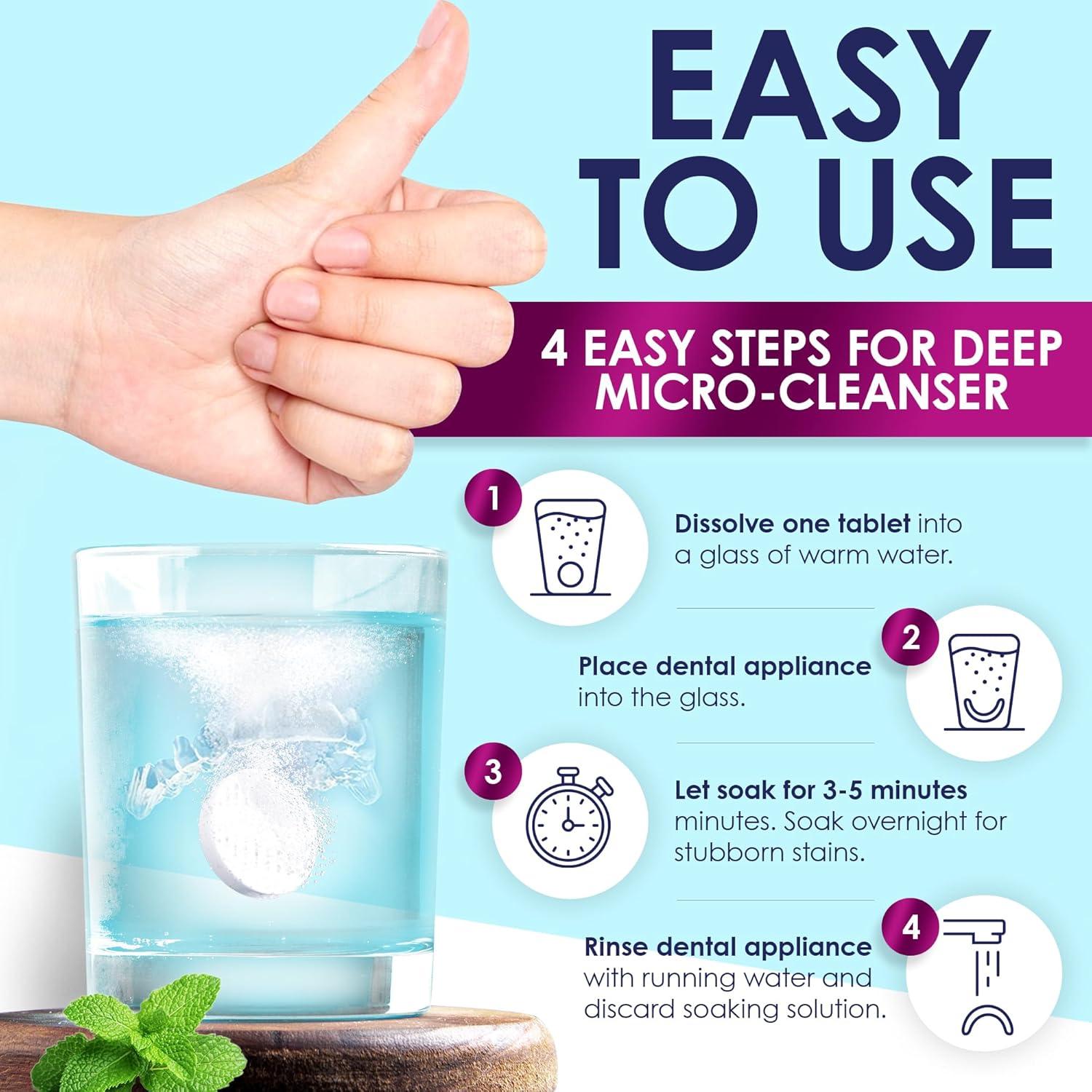 Tabletas Limpiadoras Lifebox 120 Tabletas Menta para Dentaduras