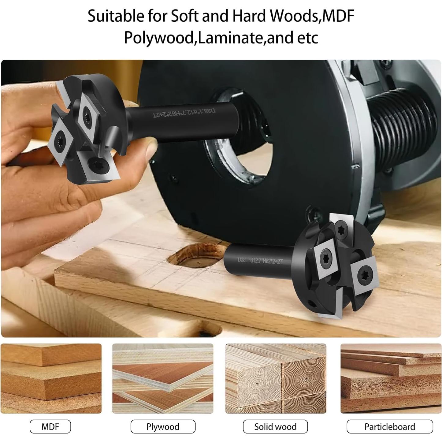 Fresa de Superficie CNC Hozly 1/2" Shank 38.1 mm Carburo