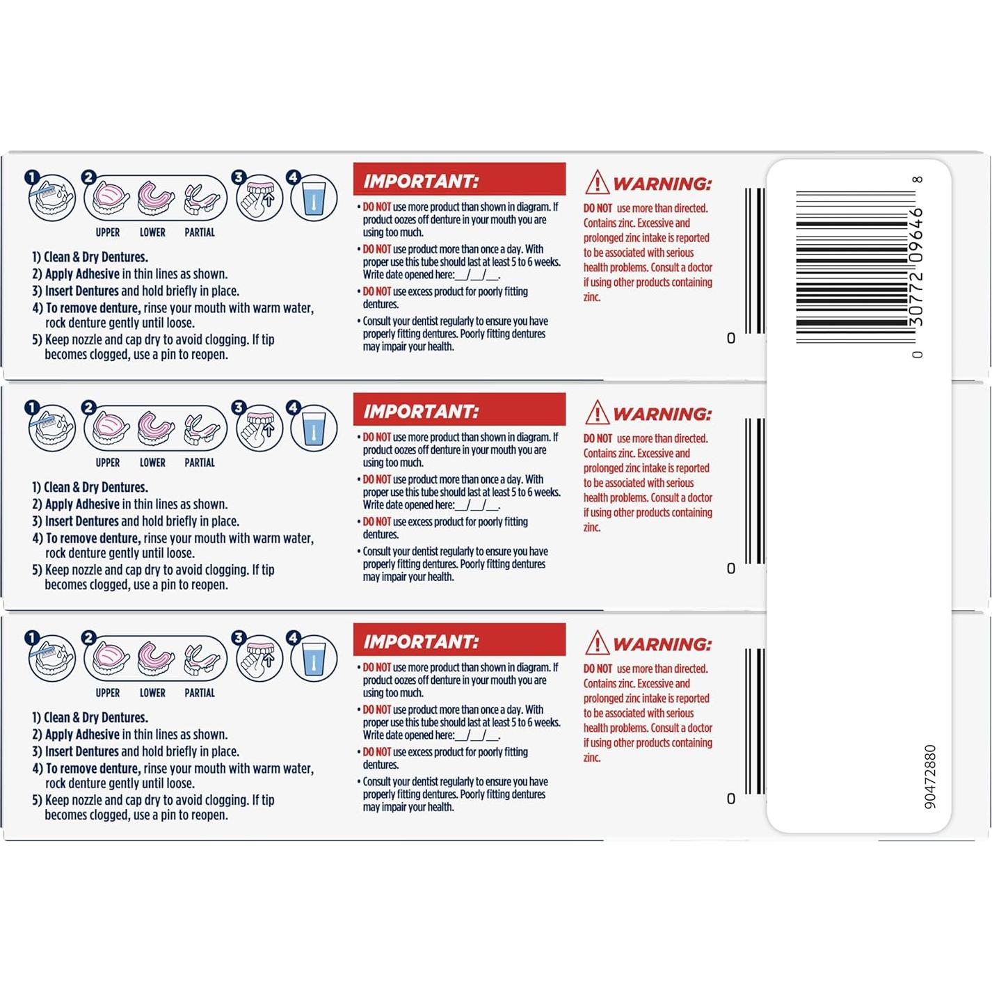 Crema Adhesiva para Dentaduras Fixodent Professional 3 Paquetes