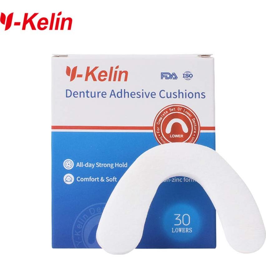 Y-Kelin Almohadillas Adhesivas para Dentaduras Inferiores 30 Pzas