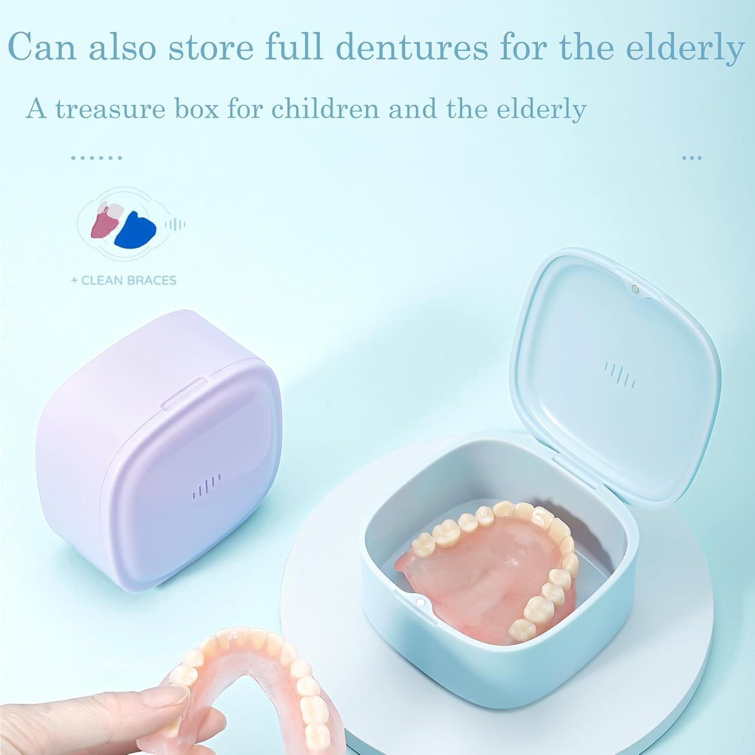 Estuche para Dentaduras KICPUK Púrpura 8.38cm x 4.57cm