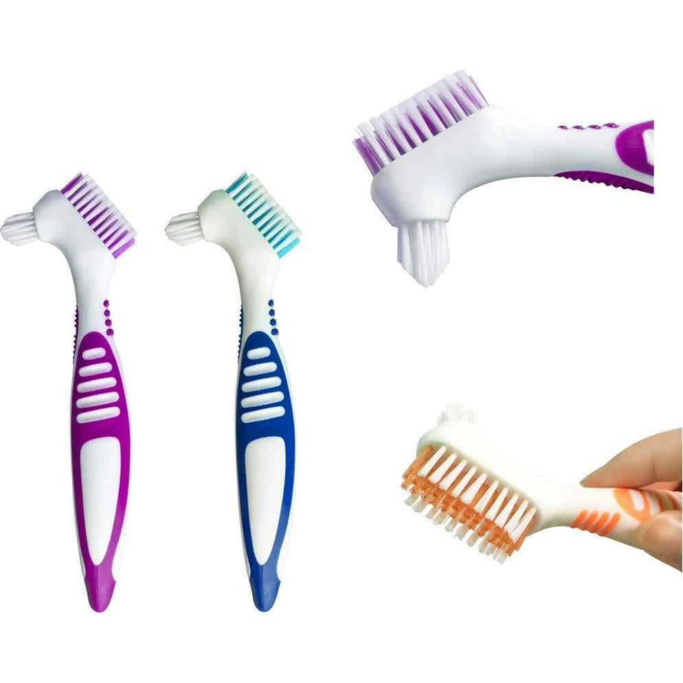 Cepillo de Limpieza de Dentaduras QIUTINGD 3 Pcs Cerdas Suaves