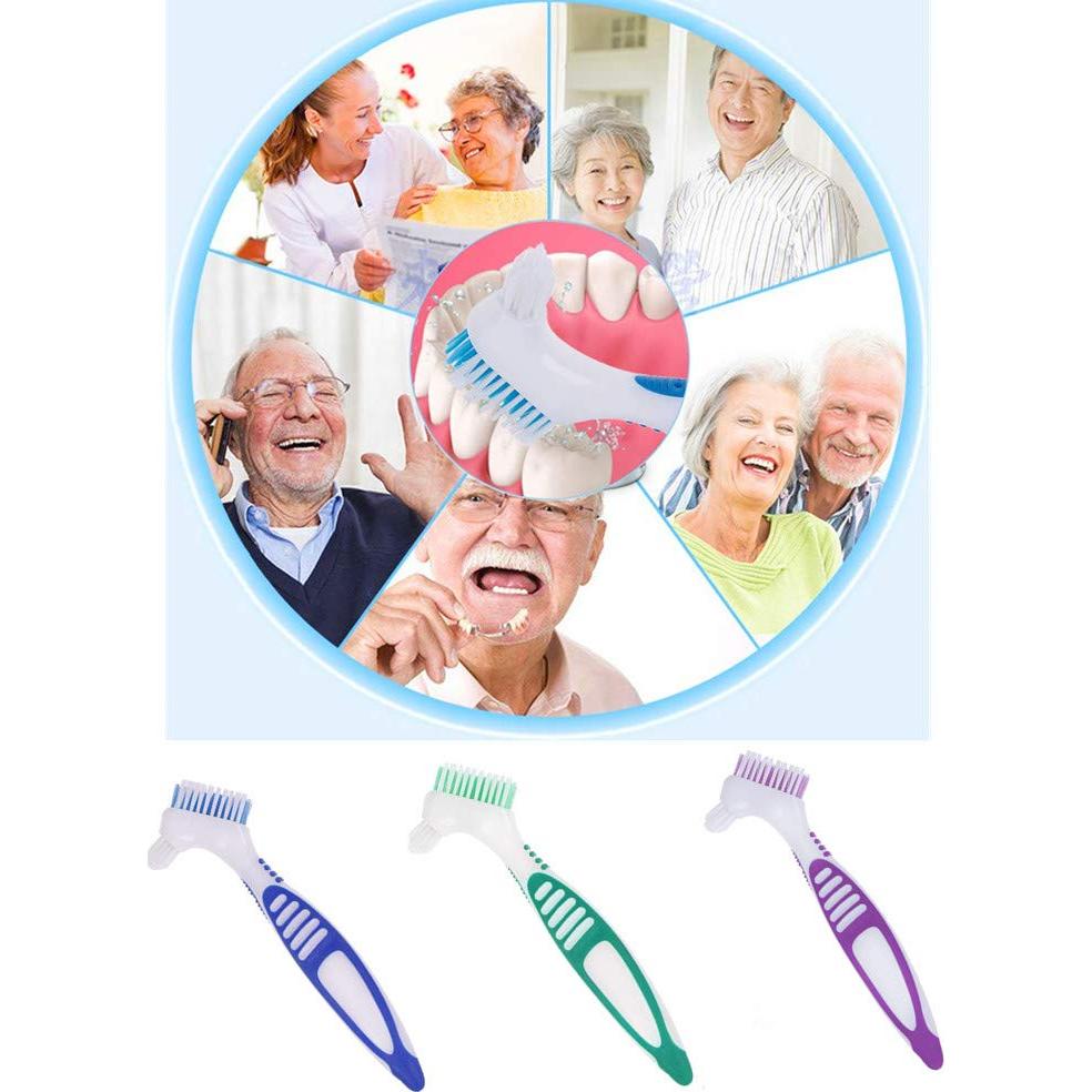 Cepillo de Limpieza de Dentaduras QIUTINGD 3 Pcs Cerdas Suaves