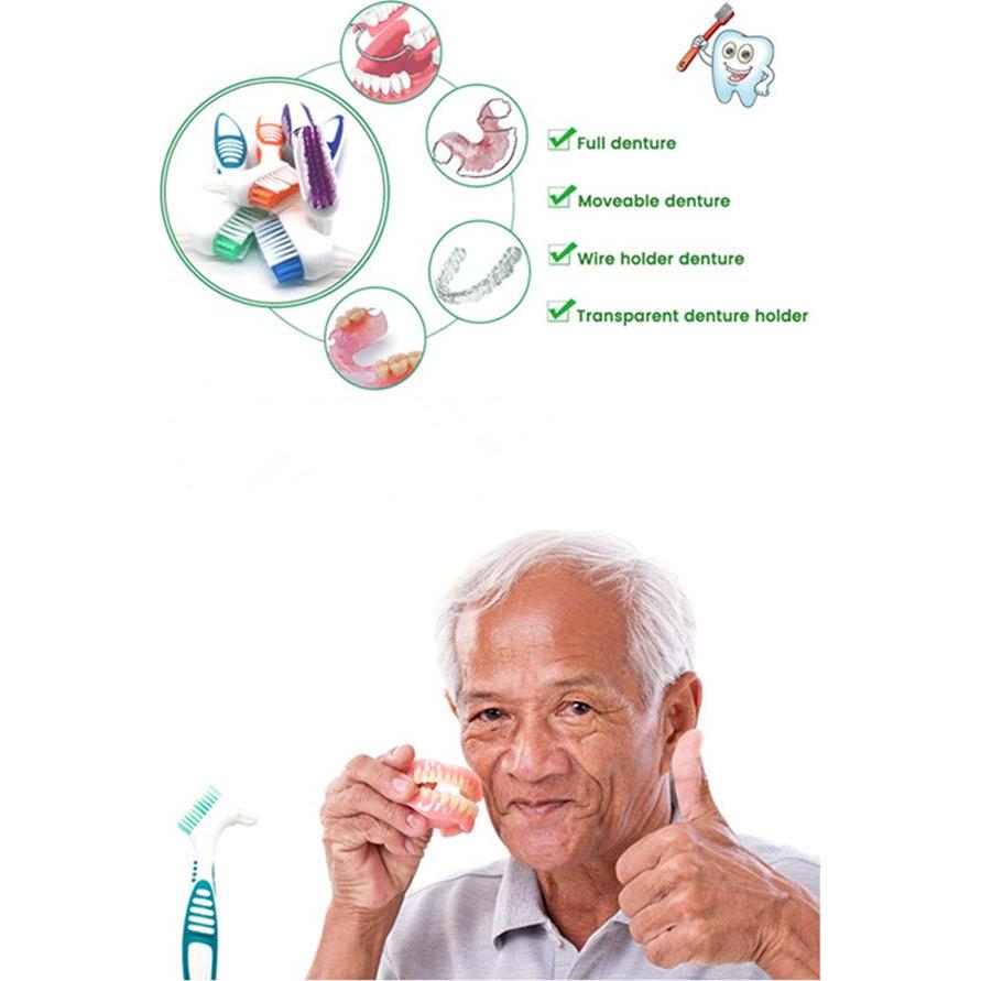 Cepillo de Limpieza de Dentaduras QIUTINGD 3 Pcs Cerdas Suaves