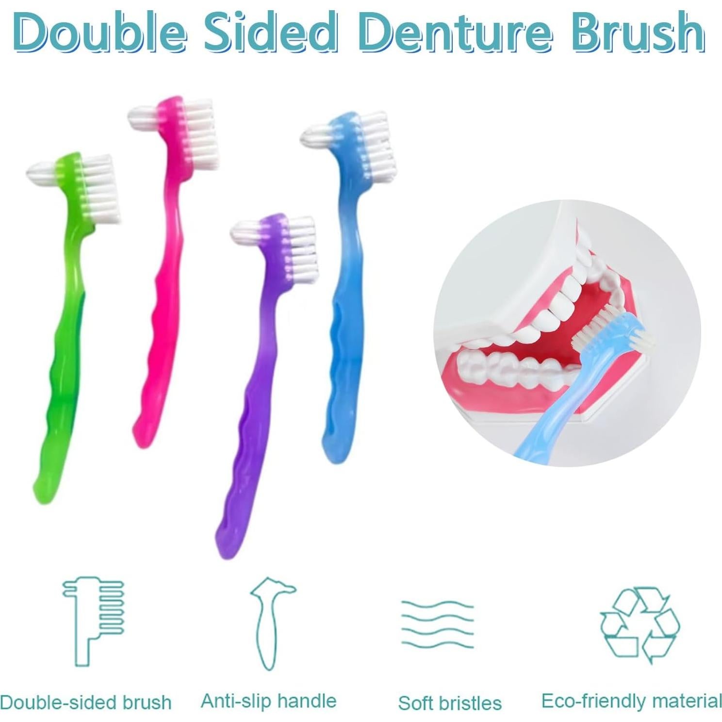 Juego de 4 Cepillos para Dentaduras Geodurn - Limpieza Efectiva