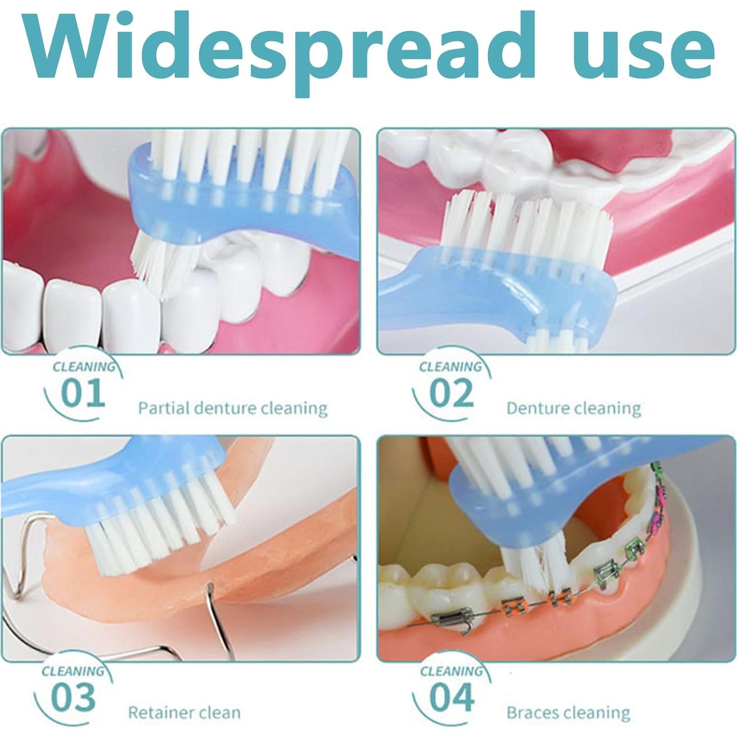 Juego de 4 Cepillos para Dentaduras Geodurn - Limpieza Efectiva